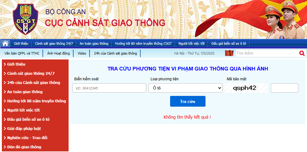 tra cứu phạt nguội